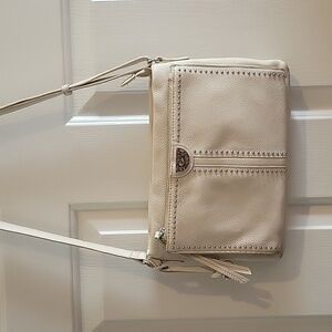 Brighton Jagger crossbody organizer off white leather bag